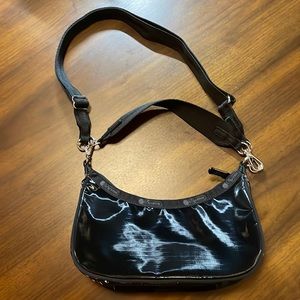 LeSportsac Small Convertible Hobo in Coastal Black Patent